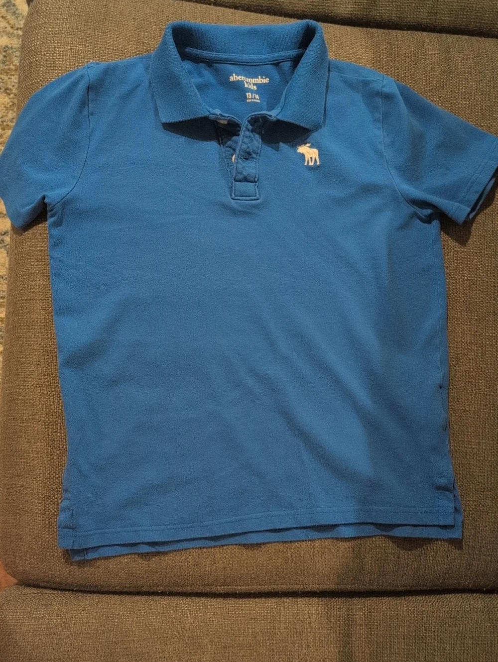 Abercrombie & Fitch Royal Blue Polo with Embroidered Moose. Size 13/14